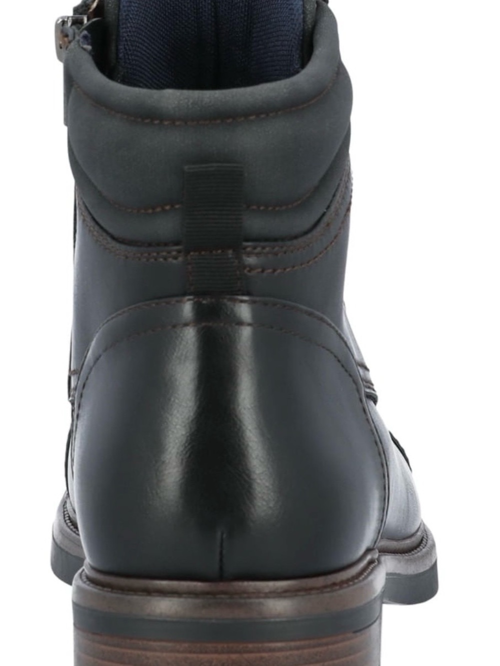 BRAND NEW GEORGE Men's Black Leather Lace-Up Ankle Boots Size 9 - Picture 2 of 2